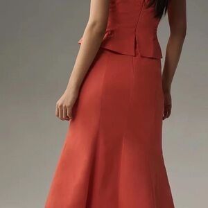 Anthropologie Coral Maxi Skirt